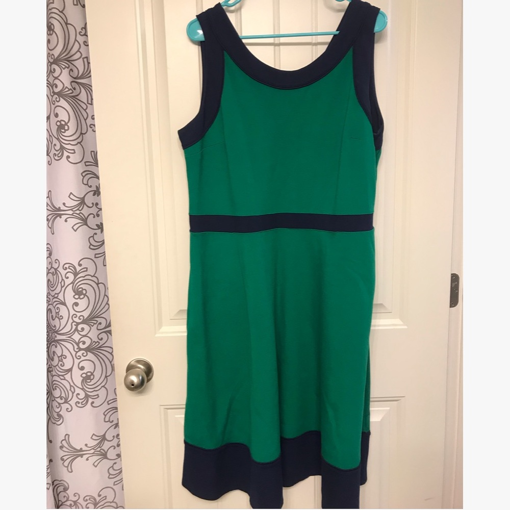 Land's End Navy and Green Sundress